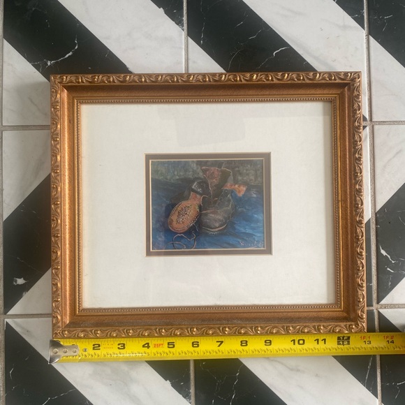 Vincent Van Gogh Frame Museum Art Print Titled A Pair Of Shoes - Picture 3 of 4